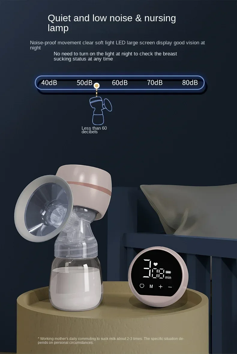 Portable Electric Breast Pump Breast Pump with LED Screen Milk Puller for Breastfeeding Low Noise 200ml Milk Bottle BPA-free