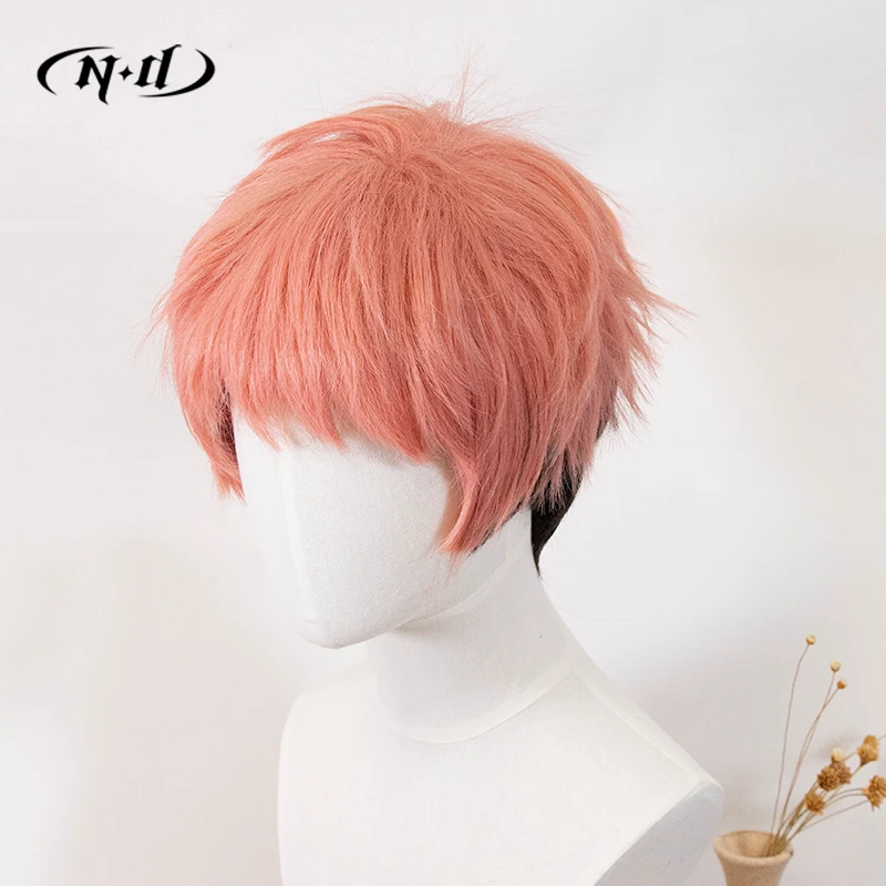 ND Yuji Itadori Cosplay Wigs Hairpiece Jujutsu Kaisen Anime Cosplay Hair Wigs for Comic Con Coser Costume Party Heat Resistant