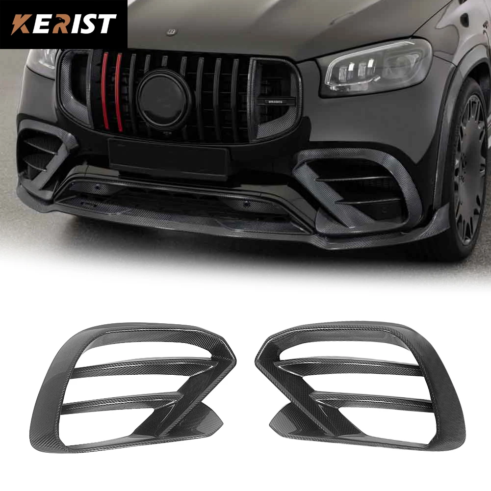 Carbon Fiber Front Bumper Splitter Air Canards for Mercedes GLS W167 GLE53 AMG  2022 2021 2022