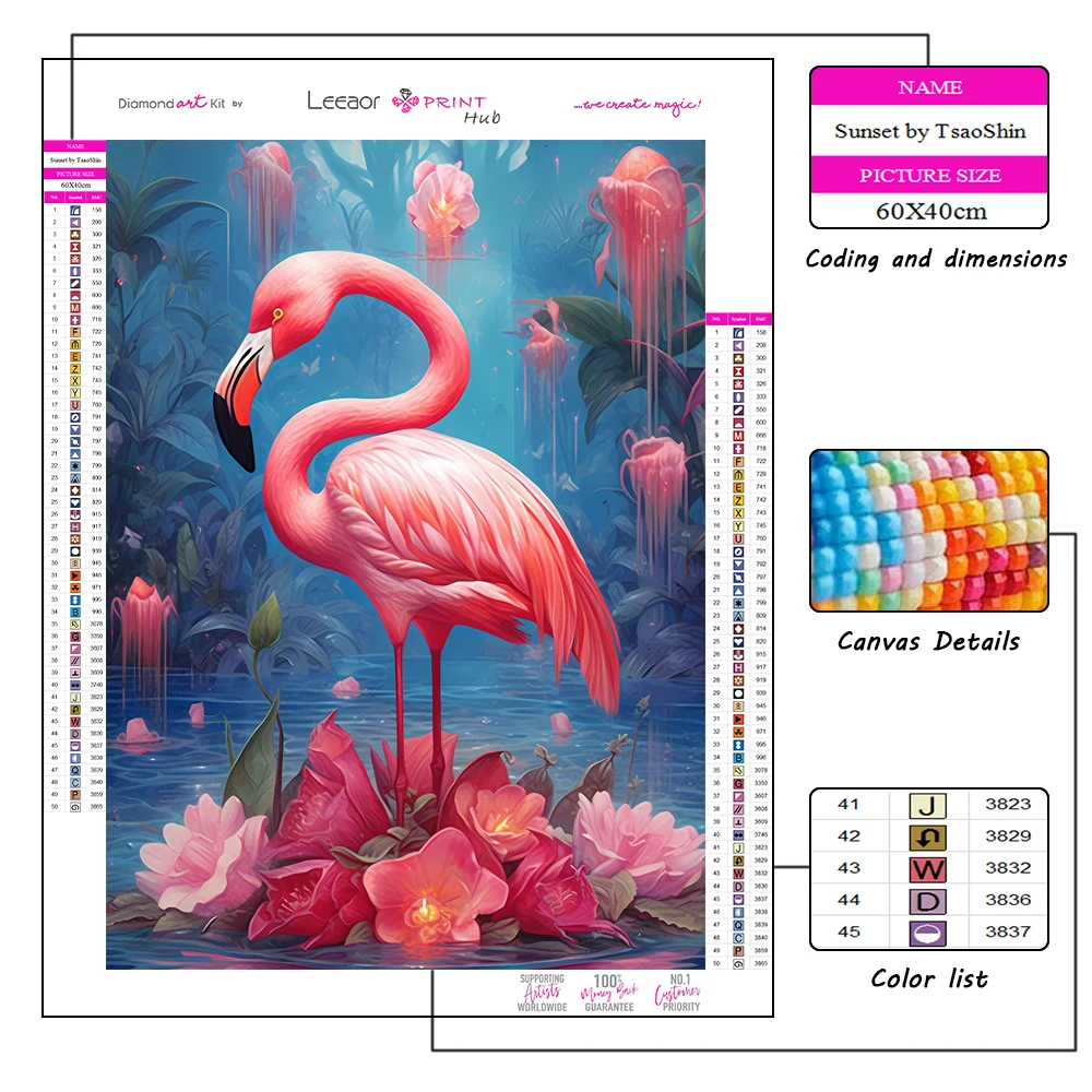 5D Diy Flamingo Art Diamond Painting Pink Dream Full Rhinestone Mosaic Embroidery Cross Stitch Kit Home Decor Gifts ダイヤモンドアート