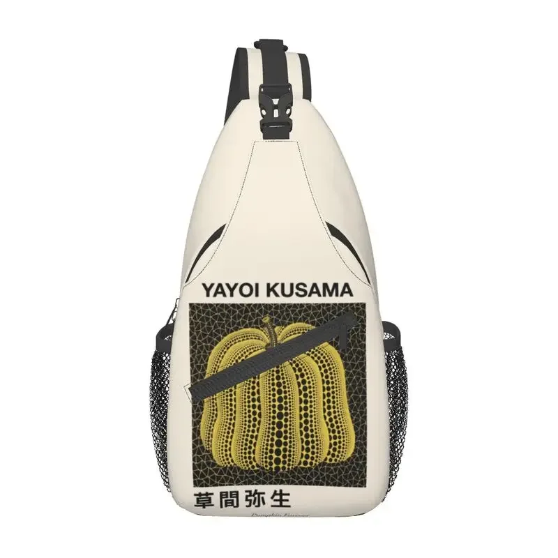 Casual Yayoi Kusama Pumkin Forever Sling Crossbody Backpack Men Abstract Art Shoulder Chest Bags for Hiking Travel Cycling