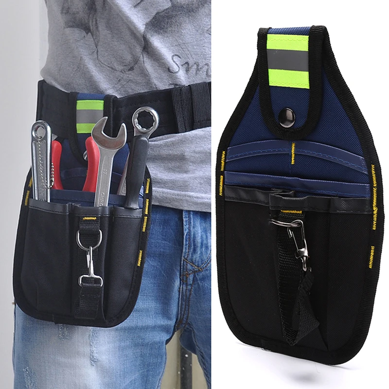 Multifuncional Nylon Tecido Ferramenta Bag, Chave De Fenda Titular Kit, Eletricista Cintura Pocket Case, Belt Case