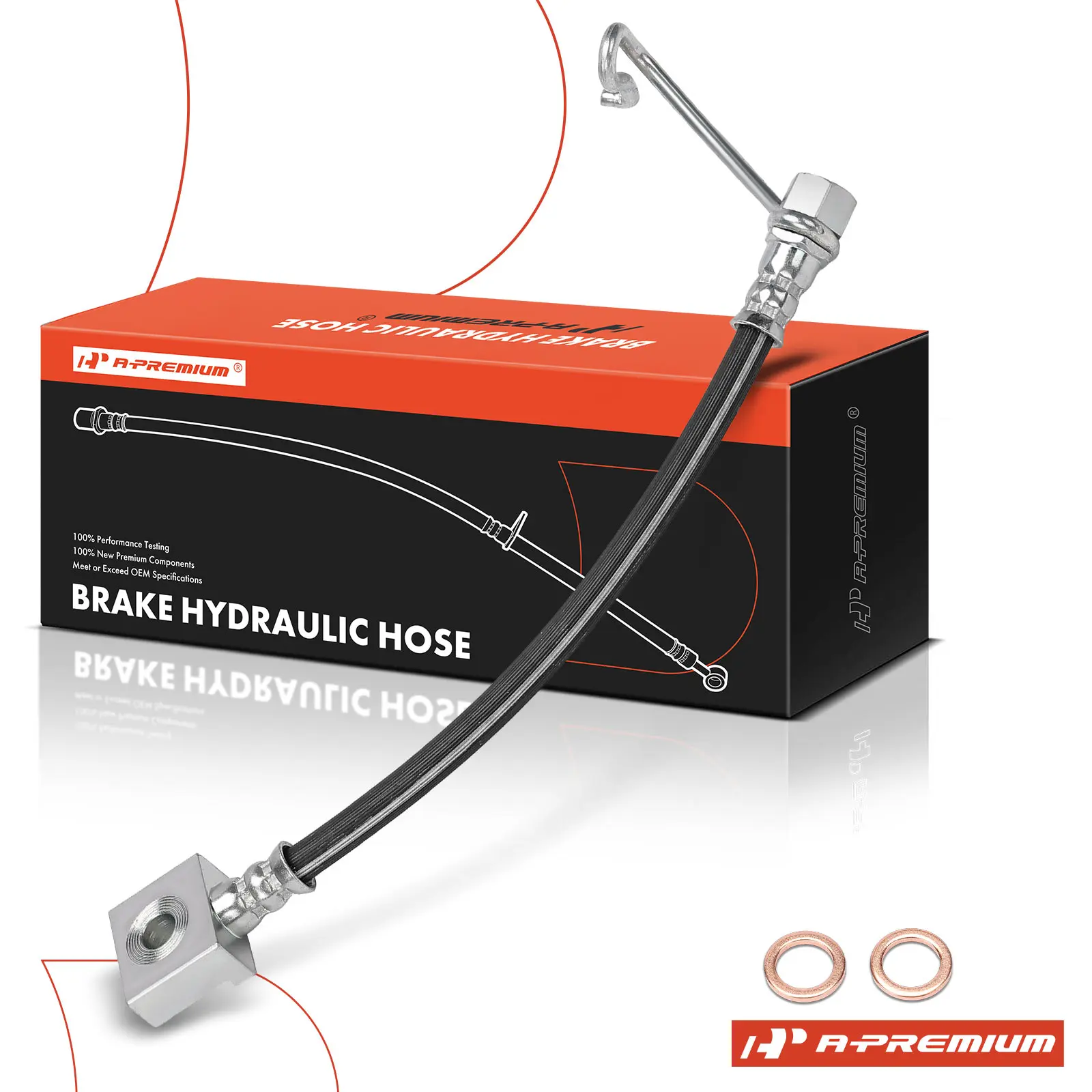 A-Premium Rear Passenger Side Brake Hydraulic Hose for Ford F-53 Motorhome Chassis F-59 Commercial Stripped Chassis 15-19