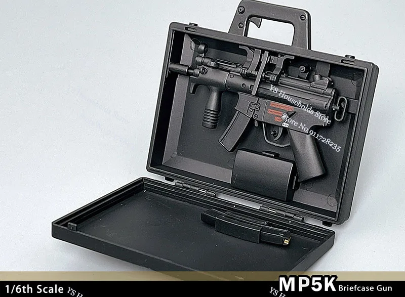 ZYTOYS 1/6 Scale Collectible Soldier Lewis MP5K Briefcase Model Gun Toys 12