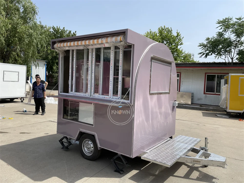 Kelonggaran makanan truk Van jalan makanan ringan Pizza kios kopi Hot Dog Cart kios makanan cepat dilengkapi penuh