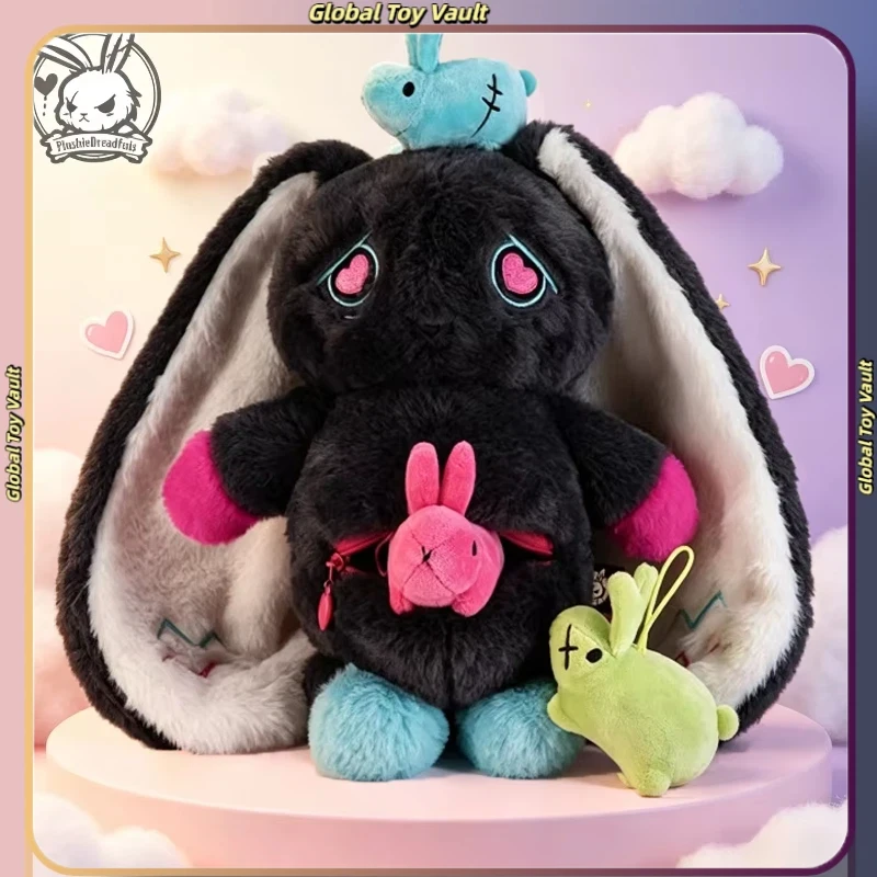 Plushie Dreadfuls Original Design Plush Bunny Black Soft Stuffed Rabbit Doll Bunny Keychain Cuddly Collect Decor Plush Toy Gift