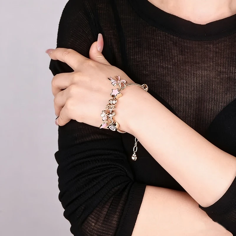 Verstellbares Herzförmiges Armband für Damen, Schleifen-Herzförmiges Modisches Armband, Schmuck, Alltagsaccessoires, Valentinstagsgeschenke – Detail 4