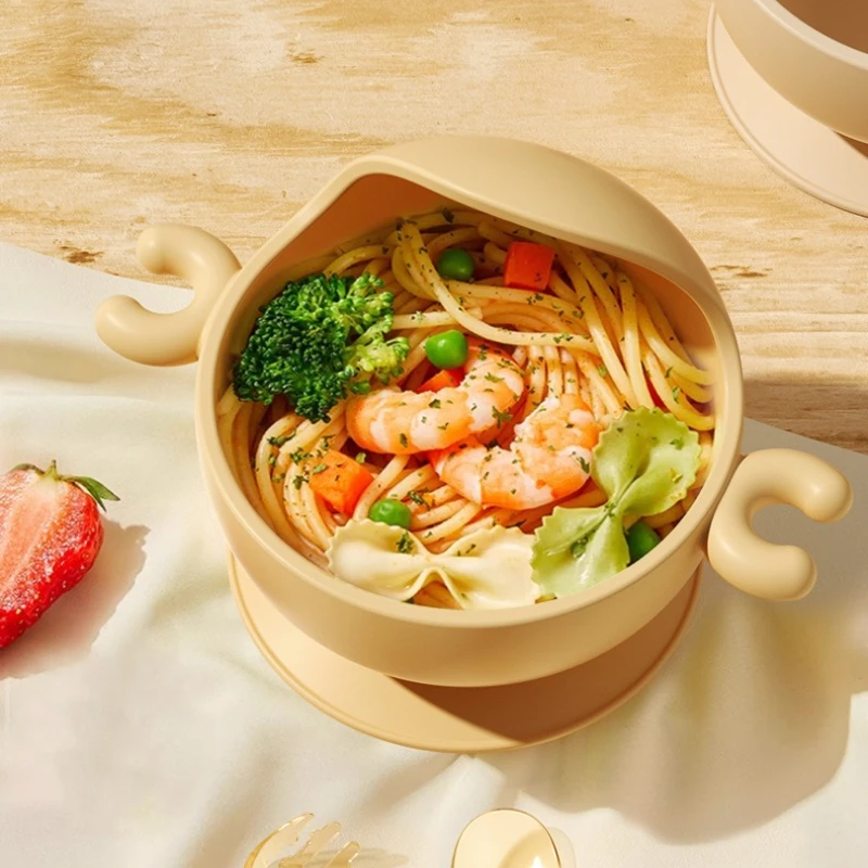 وعاء الوجبات الخفيفة المحمول للأطفال للنزهات وأدوات المائدة الآمنة للأطفال: كوب فواكه مقاوم للكسر ومقاوم للانسكاب، صينية سيليكون لشفط الأطفال #5