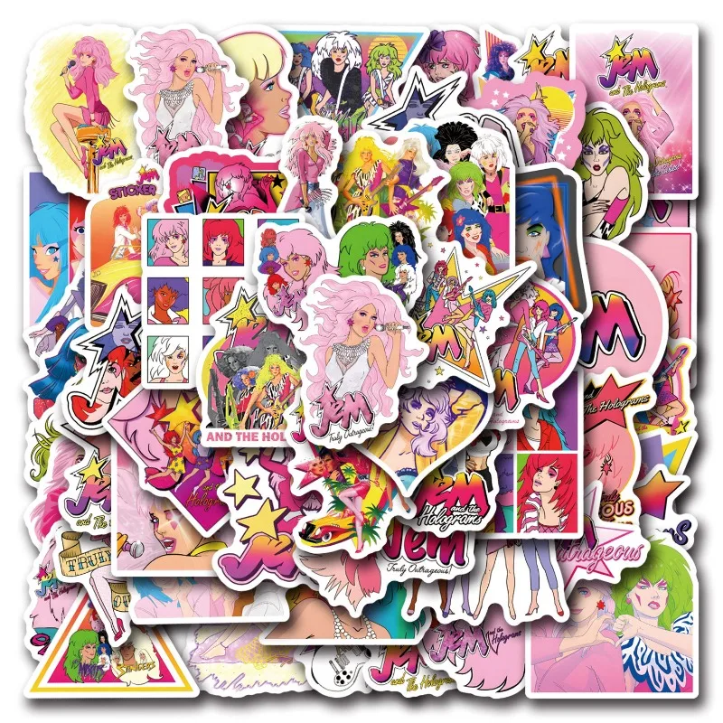 55pcs Fantasy Movie Jem and The Holograms Graffiti Stickers Suitcase Water Cup Car Laptop Decorative Stickers