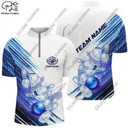 Men's bowling Quarter Zip shirts Personalized men's bowling jerseys bowling team jerseys 3D Printed Polo Shirts Tees Tops X-3