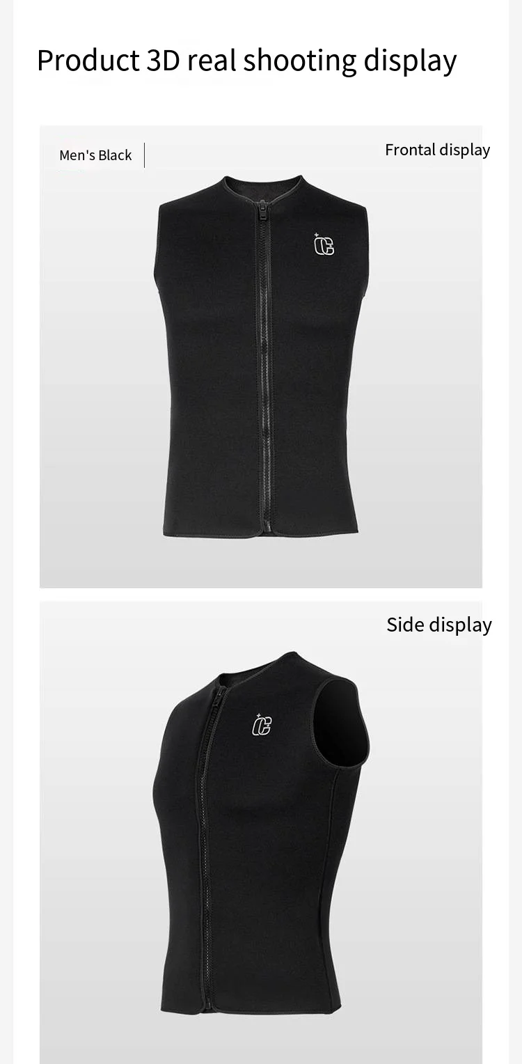 3MM Neopren-Thermo-Top ohne Kapuze für Herren und Damen – Ideal zum Tauchen, Surfen, Kajakfahren, Schwimmen und für Wassersport – Detail 9