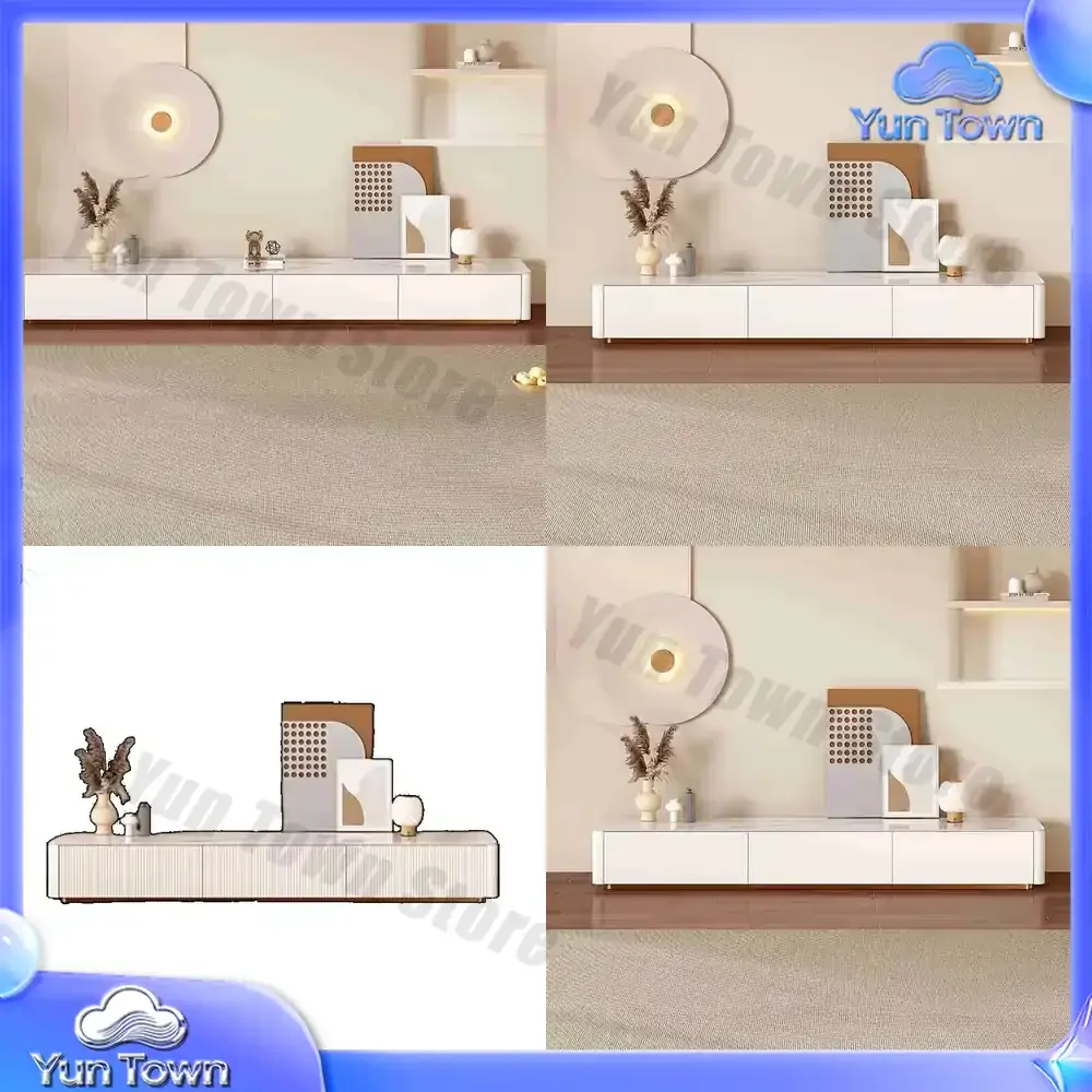 White Glamour Tv Stand Large Storage Minimalist Design Tv Cabinet Unique Drawer Rack Para Tv Para Sala De Estar Luxury