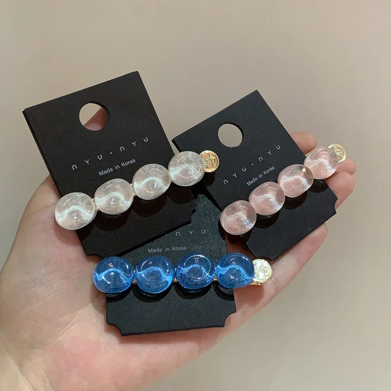 

Luxury Hair Clip: Hydrating, Ice-Clear, Oval Duckbill Clip Korean-Style Bangs Clip for Layered Fringe