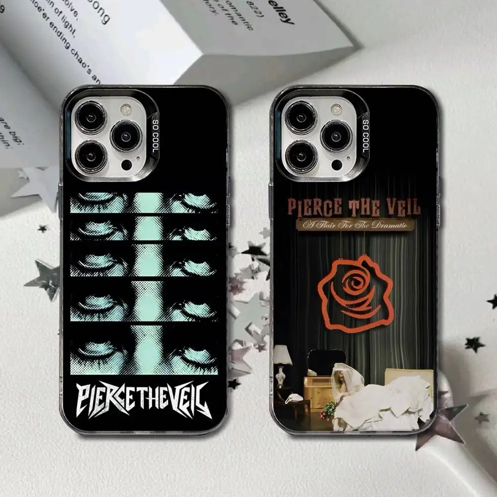 

Band P-Pierce The V-Veil Phone Case For iPhone 16,15,14,13,12,11,8,7,Pro,Max,Plus,Mini,XS,SE Anti Fall Black Matte Hard