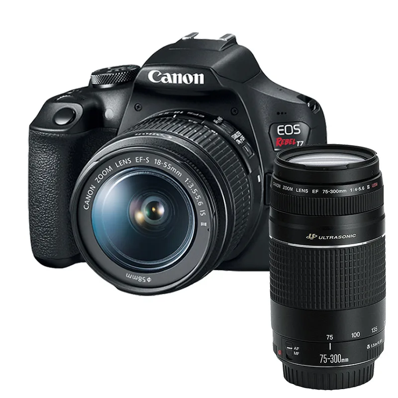 كاميرا Canon T7 ، عدسة 18-55 ، 75-من العدسات