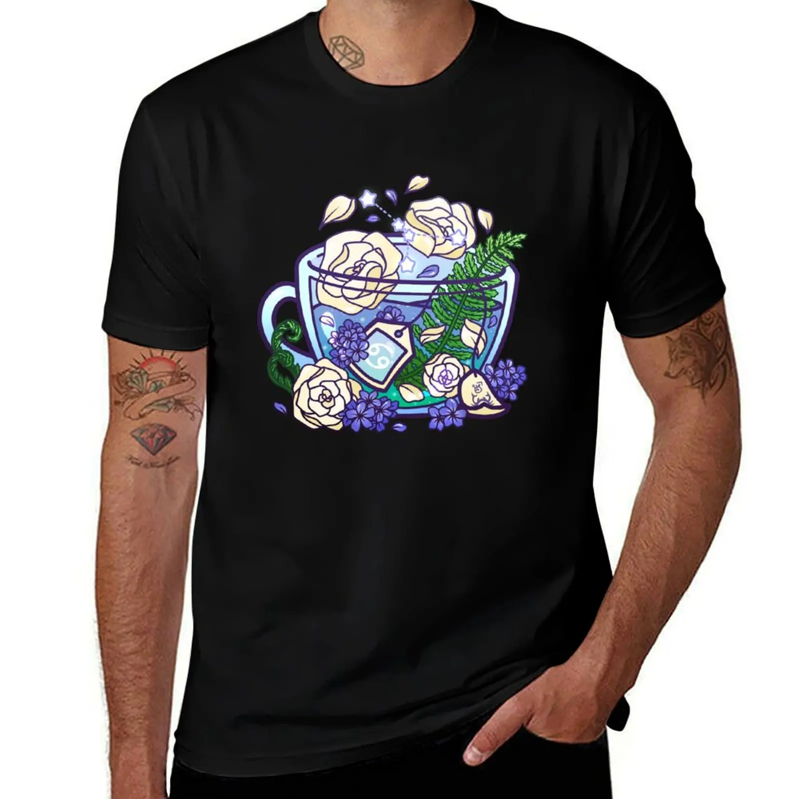Cancer Zodiac Teacup T-Shirt Durable Work Wear T-Shirt
