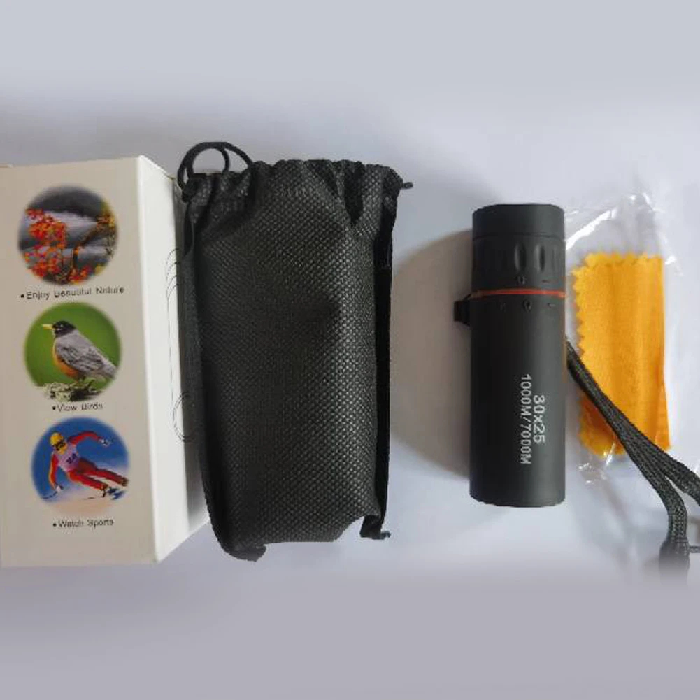 7X أحادي العين عدسة كبيرة جميع البصرية زجاج عدسة مشاهدة الطيور رؤية واسعة أحادي العين السفر الصيد تلسكوب