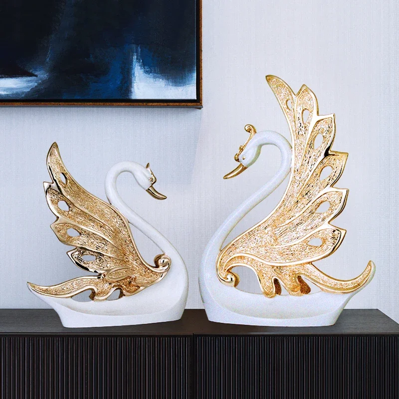 

Creative Swan Sculpture, Resin Statue, Living Room TV Cabinet Desktop Decoration, Nordic Artwork Decor, Fashion Crafts Gifts
