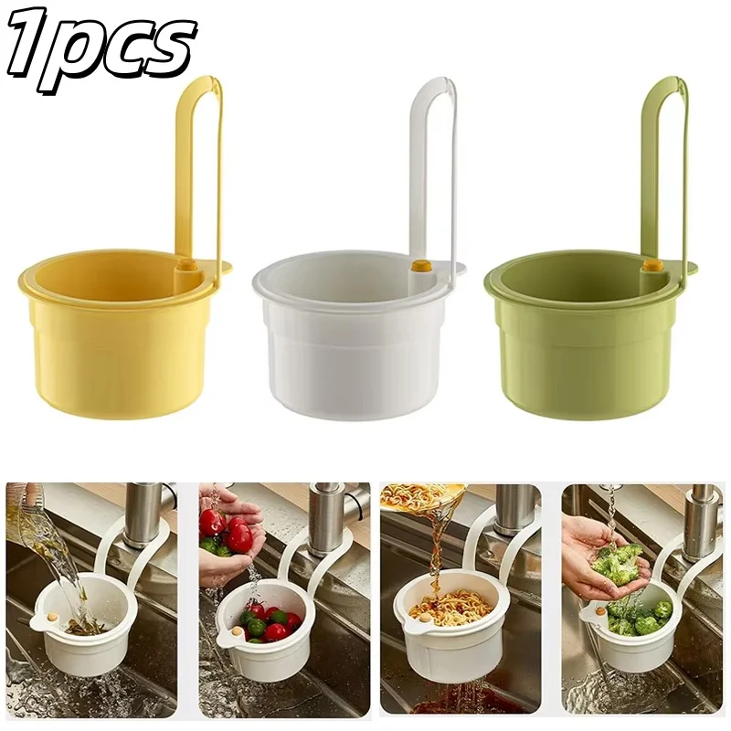 Colador colgante creativo para fregadero, cesta recogedor de residuos de alimentos, estante de filtro de limpieza de frutas para separación en seco y húmedo, accesorios de cocina, 1 Uds.