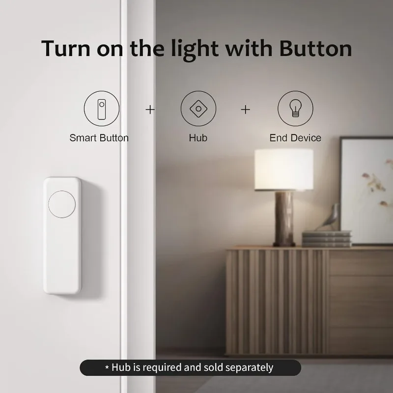 ZigBee Smart Button Paquete de 4, control remoto de 3 vías, requiere concentrador Zigbee, funciona con SmartThings, Aeotec, Hubitat, Home