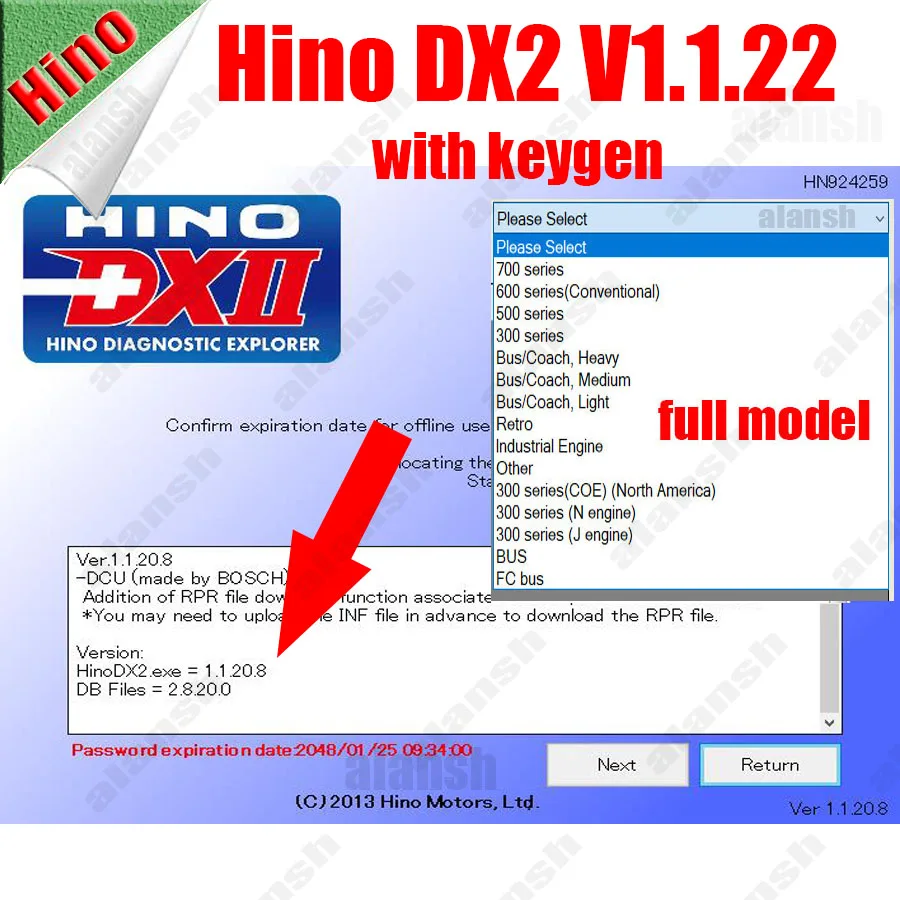 For Hino DX2 V1.1.22 for Hino Diagnostic EXplorer 2 + Troubleshootings Database + Keygen + Nitro Obd