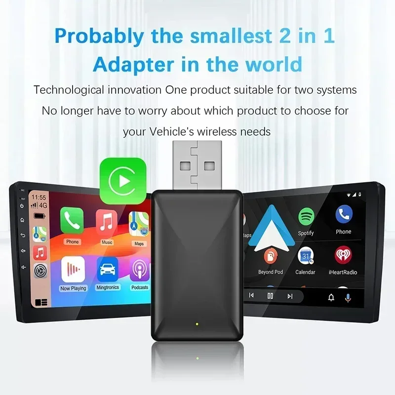 起亜スティンガーファッション自動アダプタ Carplay ワイヤレスプラグアンドプレイ Carplay アダプタ Android ユニバーサル新 2in1 ワイヤレス Android