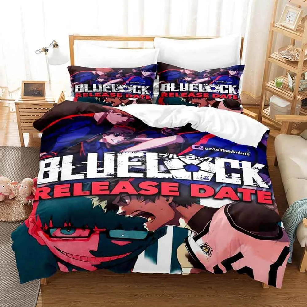 BLUE LOCK Bedding Set Single Twin Full Queen King Size Bed Set Adult Kid Bedroom Duvet Cover Sets 3D Print Anime bed sheet set