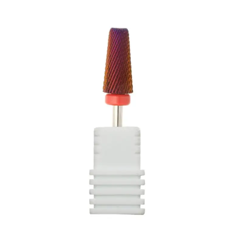 

Purple Tungsten Carbide Nail Drill Bit 3/32" – 5 in 1 Cross Cut, Dual Direction, Professional Nail Milling Bit for Gel Removal,