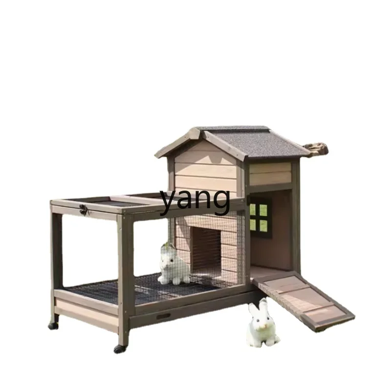 LMM Outdoor Solid Wood Rabbit Cage Rabbit House Cat House Extra Large Outdoor Indoor for Breeding