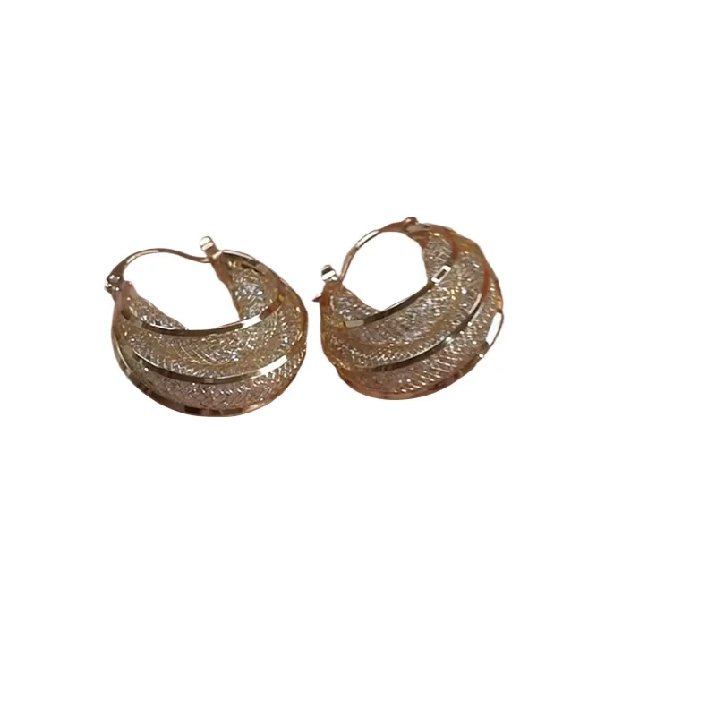 

Premium Grid Zircon Earrings Atmospheric Elegance Fashion Earrings Ear Buckles