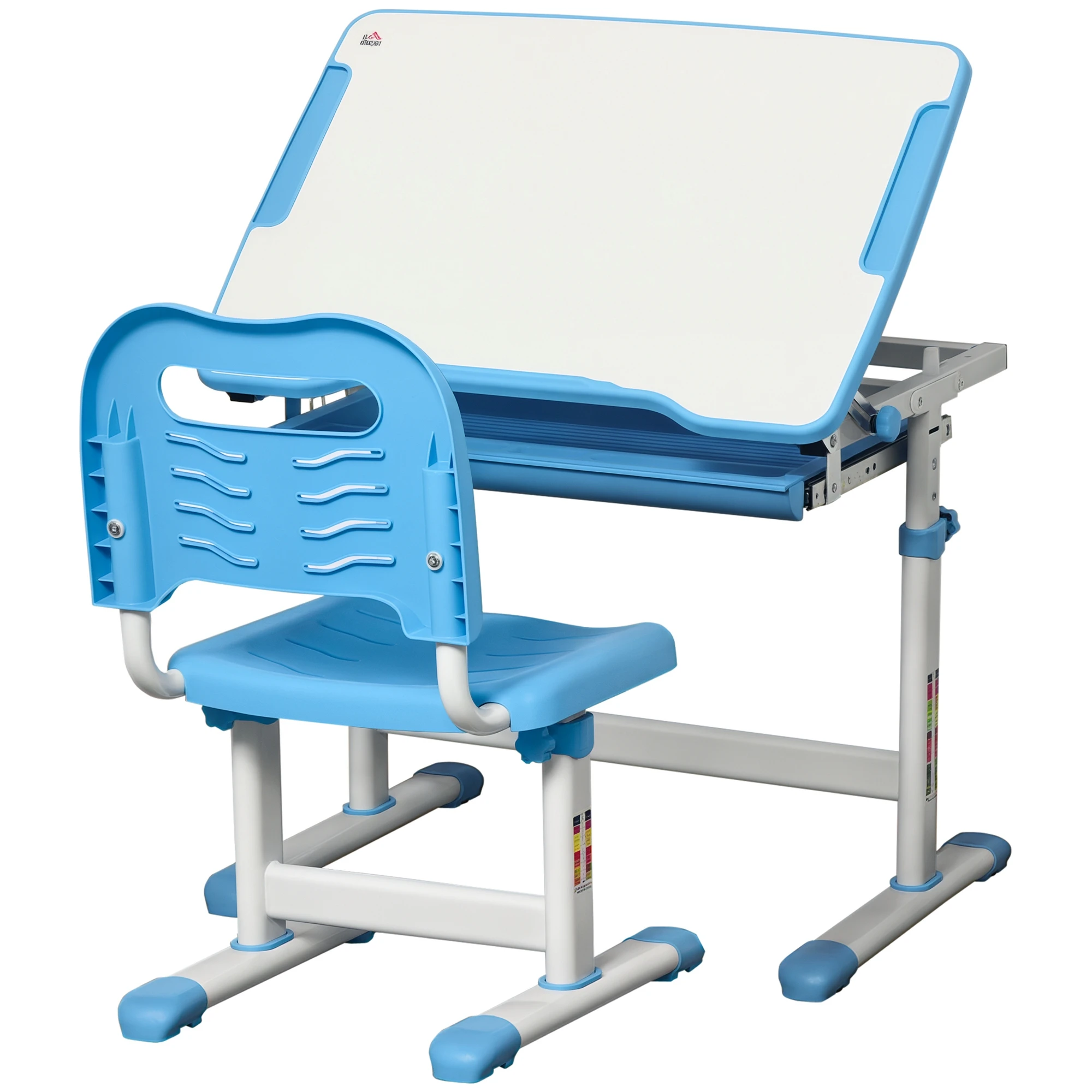 Mesa infantil HOMCOM com cadeira infantil + 6 anos altura regulável 66x47x77
