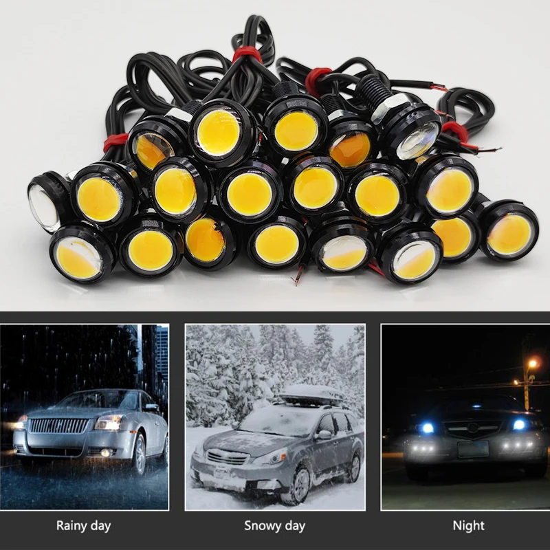 10/20/50pcs Car Eagle Eye DRL Led Daytime Running Light Car Fog DRL LED 12V Backup Reversing Parking Signal Automobiles Lamps