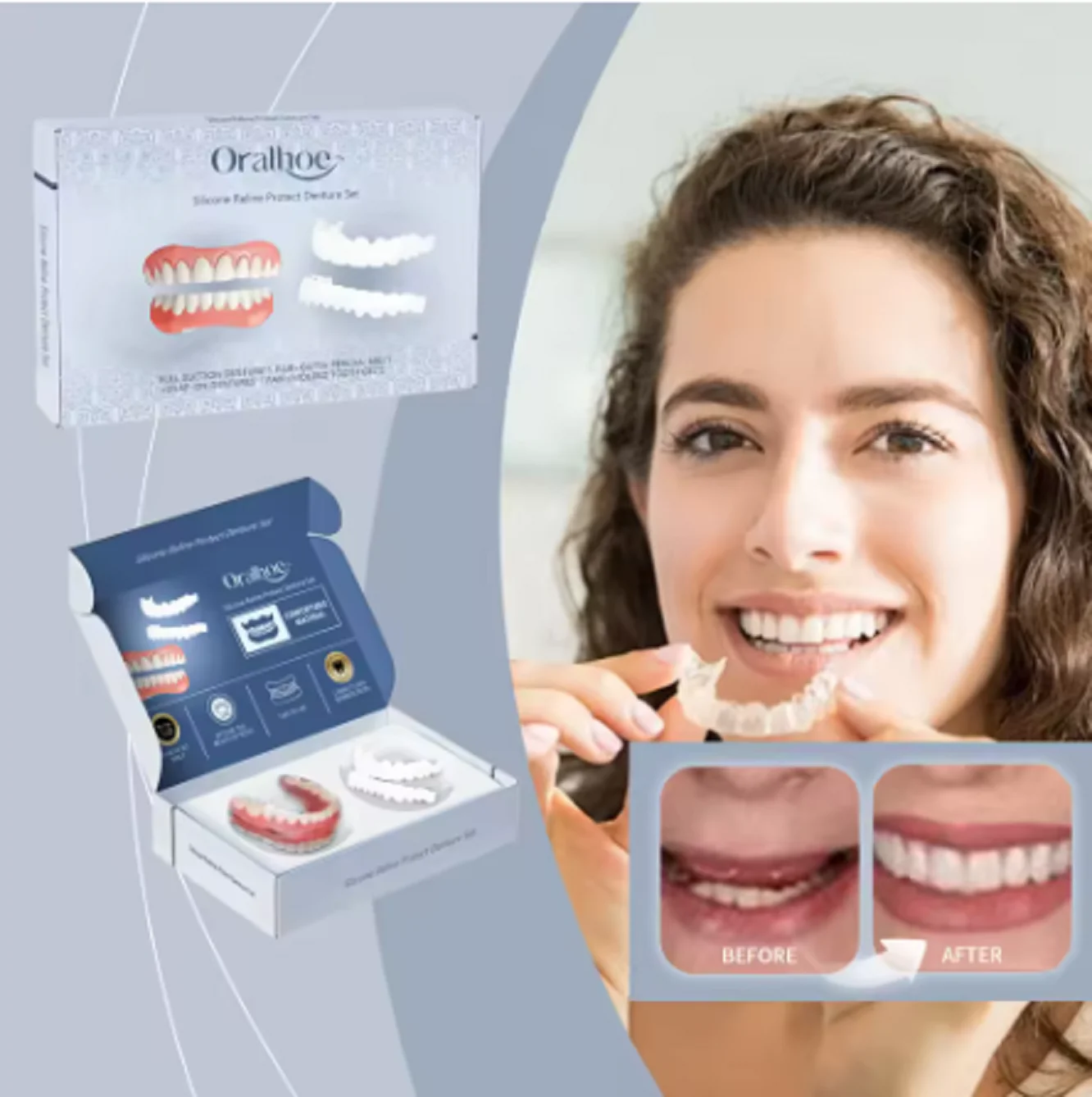 3D Adjustable False Teeth Kit - Hypoallergenic Cosmetic Dentures for Instant Smile Correction & Daily Comfort