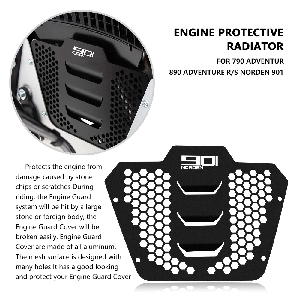 For Norden 901 790 890 Adventure R S 2022-2023 Motorcycle Accessories Engine Guard Cover Radiator Grille Crap Flap