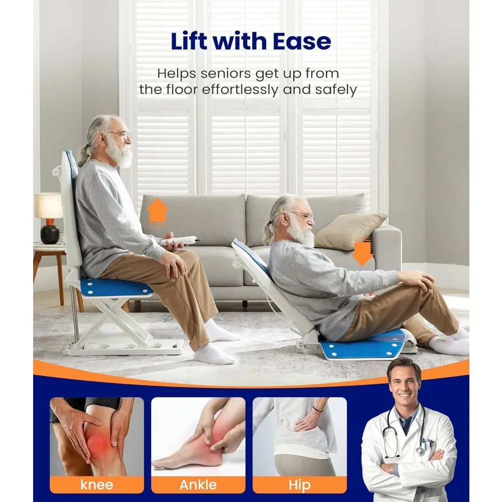 رفع الكرسي الكهربائي MAIDeSITe: تقف وحدها من الأرض، يدعم ما يصل إلى 300 رطل، رفع لكبار السن، موديل JC35M3