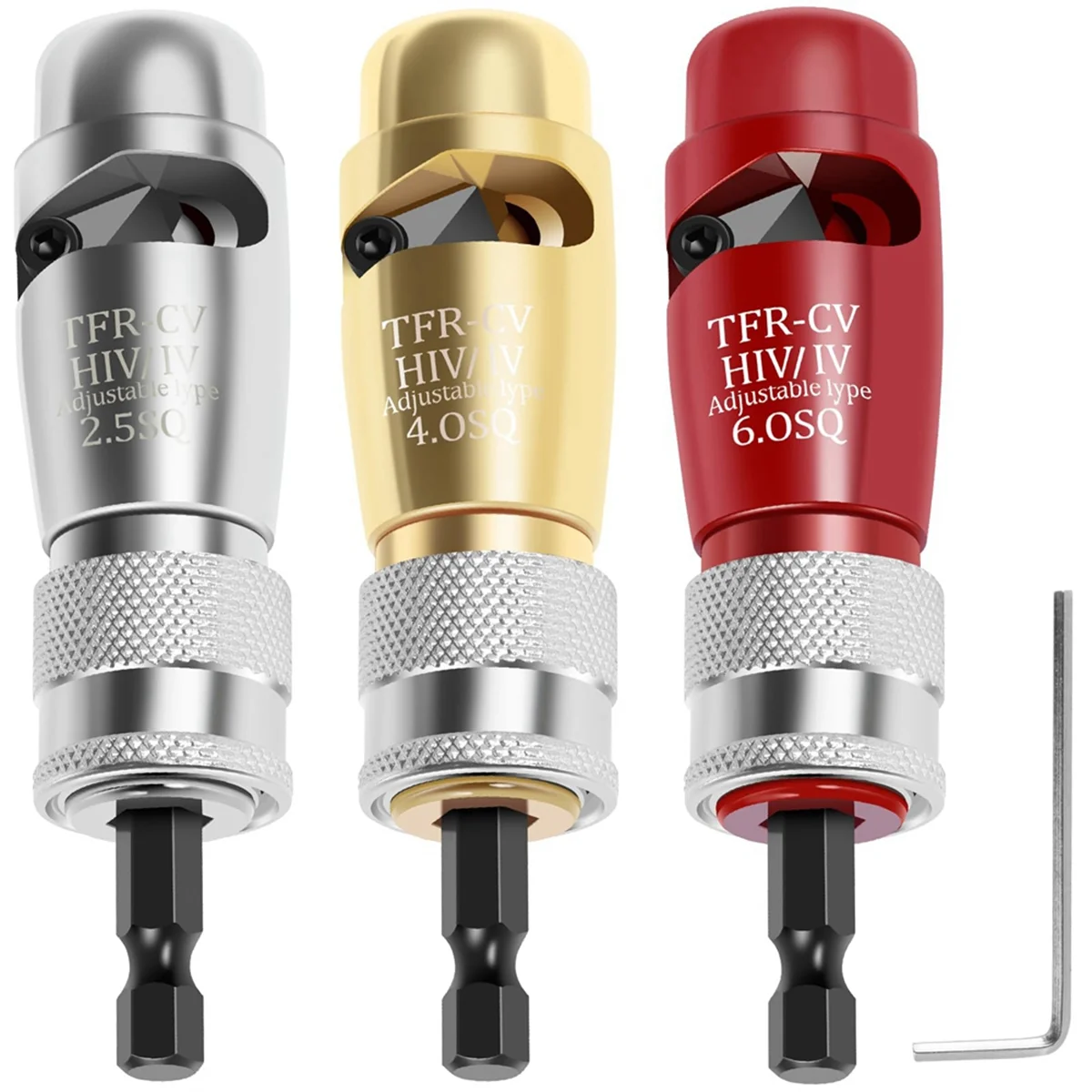 

A96Q-3Pcs Wire Stripper, Cable Twisting Stripping Tool with Wrench, Wire Stripper Cutter Tool, (2.5+4+6㎡)