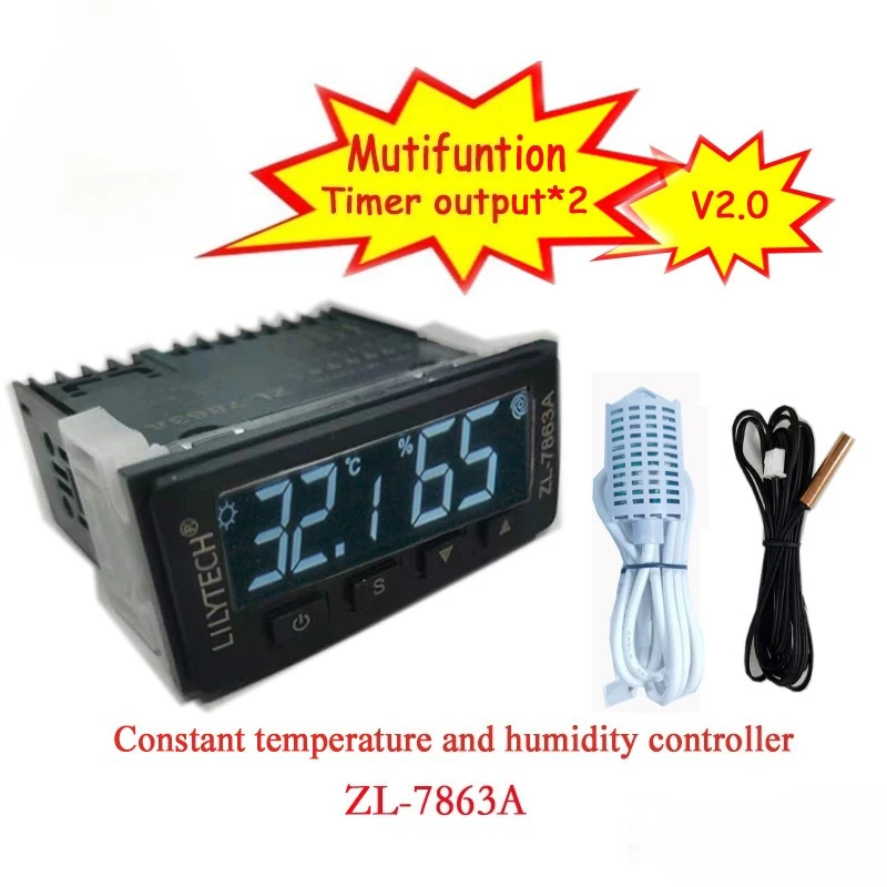 Constant temperature humidity controller, Day night simulation, Greenhouse Reptile Room controller, LILYTECH,ZL-7863A,