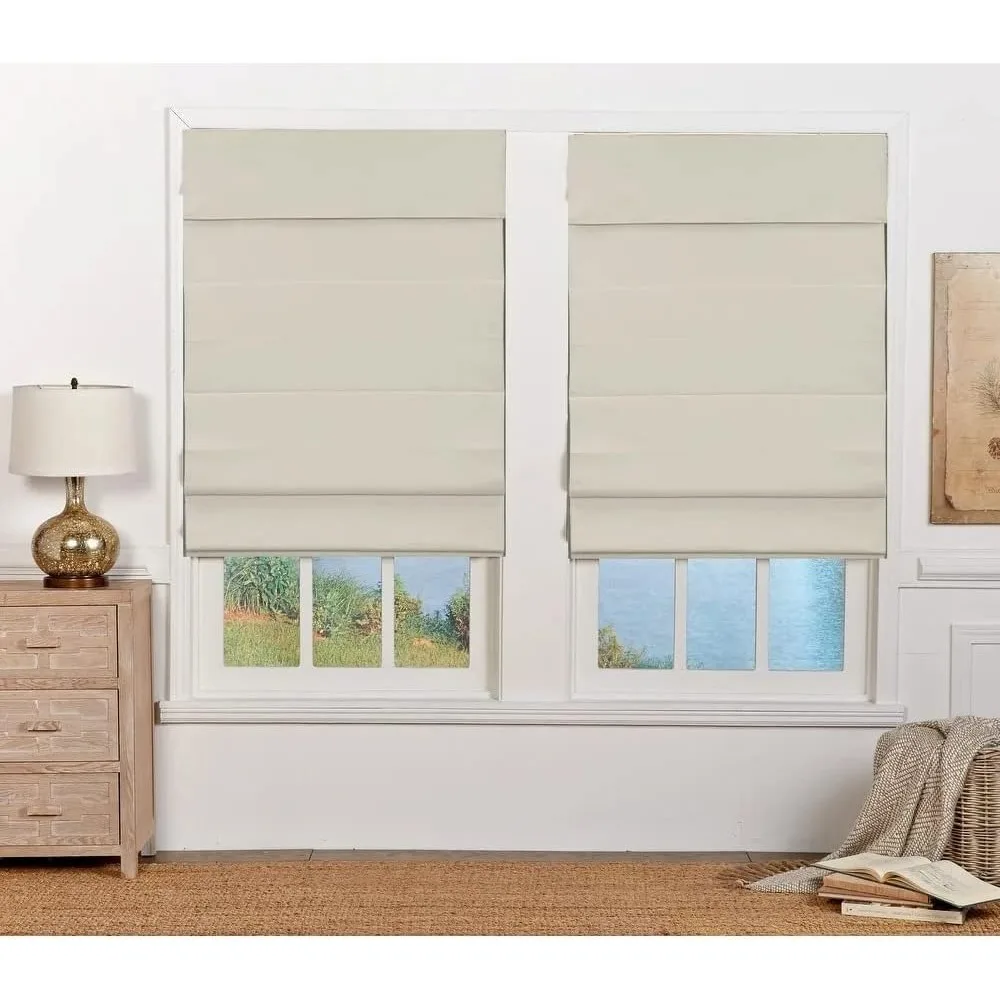 Cotton Room Darkening Blinds in Elegant Ivory, 65 Wide x 72 Long, Cordless, Stylish, Highly Functional