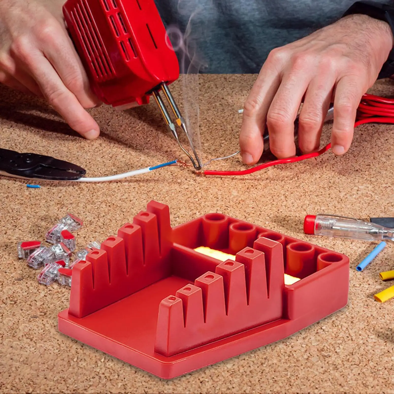 

Solder Tip Storage Bracket Wire Soldering Holder Clamp Non Slip ABS Tool for Workshop and DIY Use