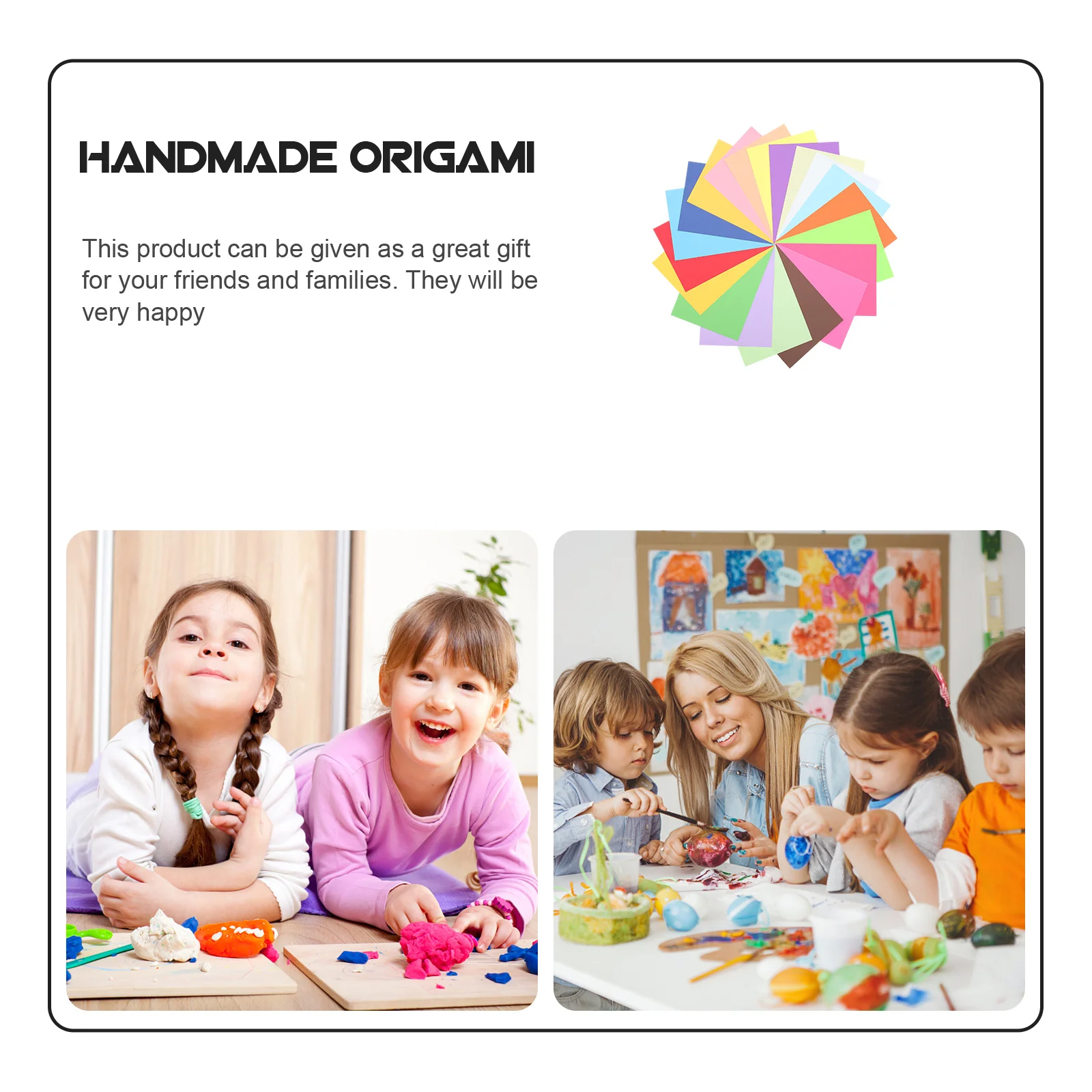 

100Pcs Colorful Origami Paper Artistic DIY Cutting Paper for Home School Activities Fun Educational Craft Kit for All Ages