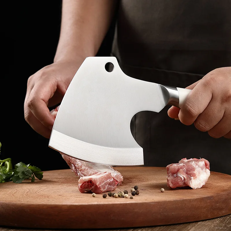 XITUO Meat Cleaver Butcher Axe Bone Chopper Heavy Duty Bone Cutting Knife Bone Breaker Stainless Steel Thicken Blade Kitchen Axe