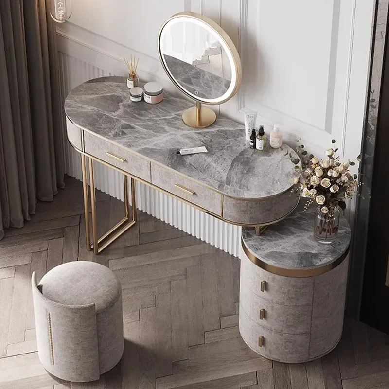 

A Container Nordic Dressing Table Luxury Chair Woman Storage Dressing Table Mirror Drawer Tocador Maquillaje Furniture Makeup