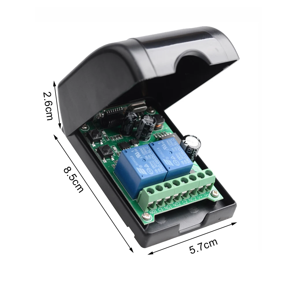 

Diy Control for Garage Door Curtain Motor LightDC12V 24V 48V 433MHz RF Wireless Remote Control Switch 2 Channels Relay Receiver