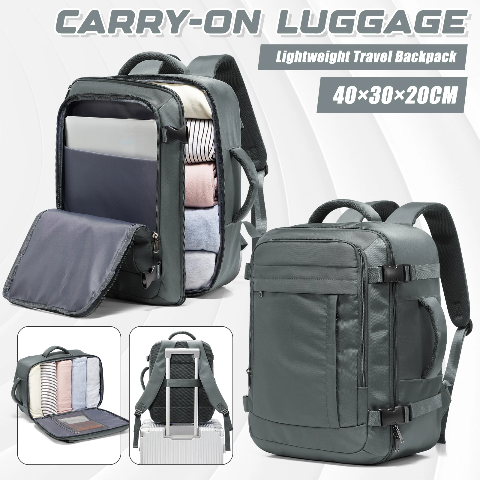 Ryanair Cabin Bags 40x30x20 Underseat Travel Backpack,  Cabin Fly Bag，Outdoor Backpack Back-to-School Storage Laptop Bookbag