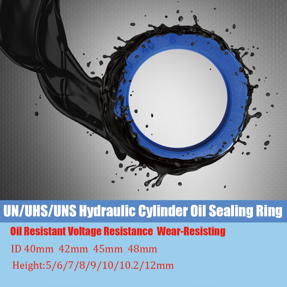 

ID 40mm 42mm 45mm 48mm Polyurethane Hydraulic Oil Seal OD 48-63mm Height 5-12mm UN/UHS/U/Y Type Shaft Piston Ring Gasket