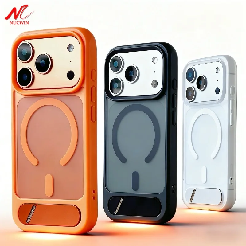Faltbare Halterung Matt für MagSafe Hülle für iPhone 17 16 15 14 13 12 Pro Max Magnetischer Ständer PC Cover für iPhone Air 16 Plus