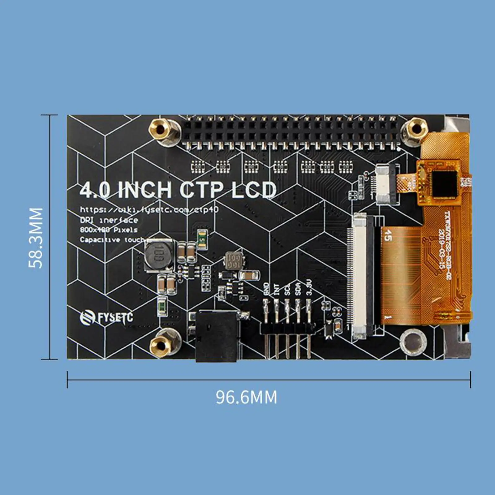4 inch LCD 800x480 Resolution Capacitive Touch Screen IPS Display Module Compatible with Raspberry Pi 3B/3b+/4B