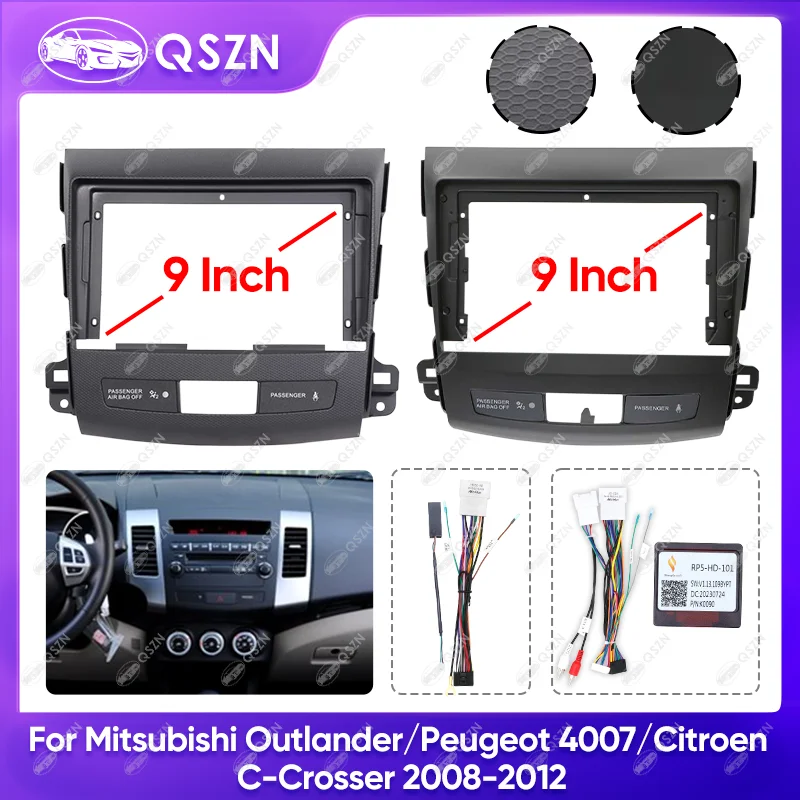 For Mitsubishi 2008-2012 Outlander/Peugeot 4007/Citroen C-Crosser Car Radio Fascia Frame Multimedia Navigation Harness Cable