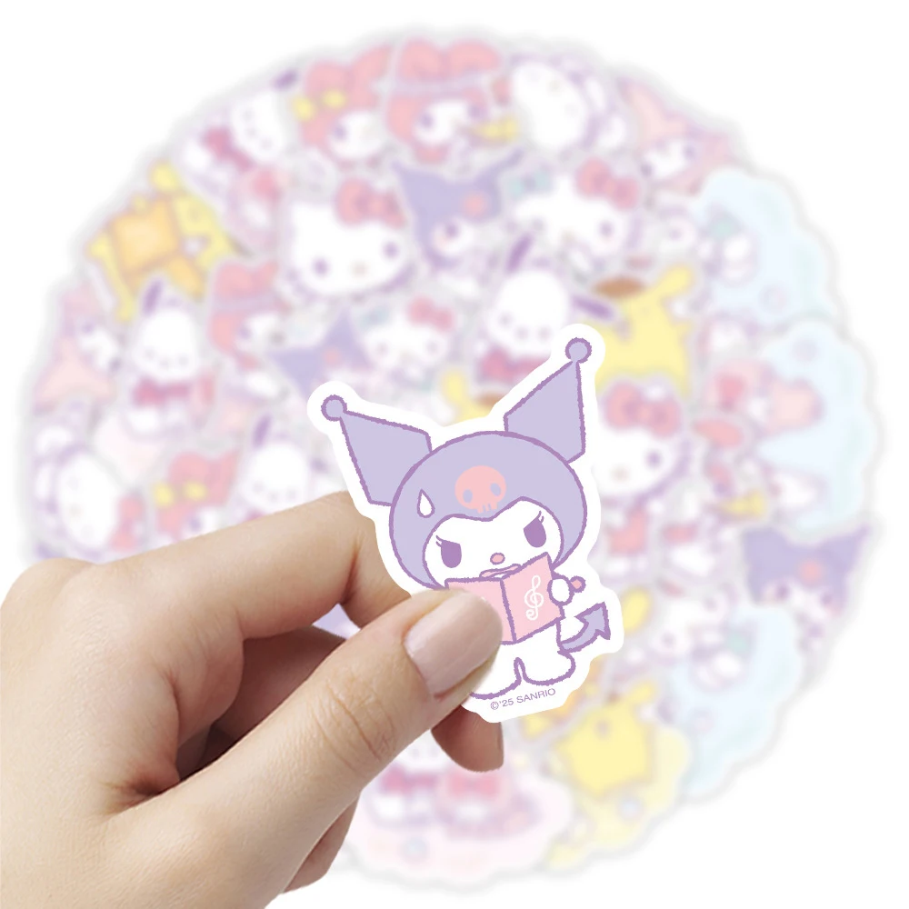 ملصقات أنيمي 10/30/50 لطيف سانريو الكرتون للأطفال Kawaii ملصق لعبة ديي الأمتعة الهاتف القصاصات Kuromi مرحبا كيتي الشارات