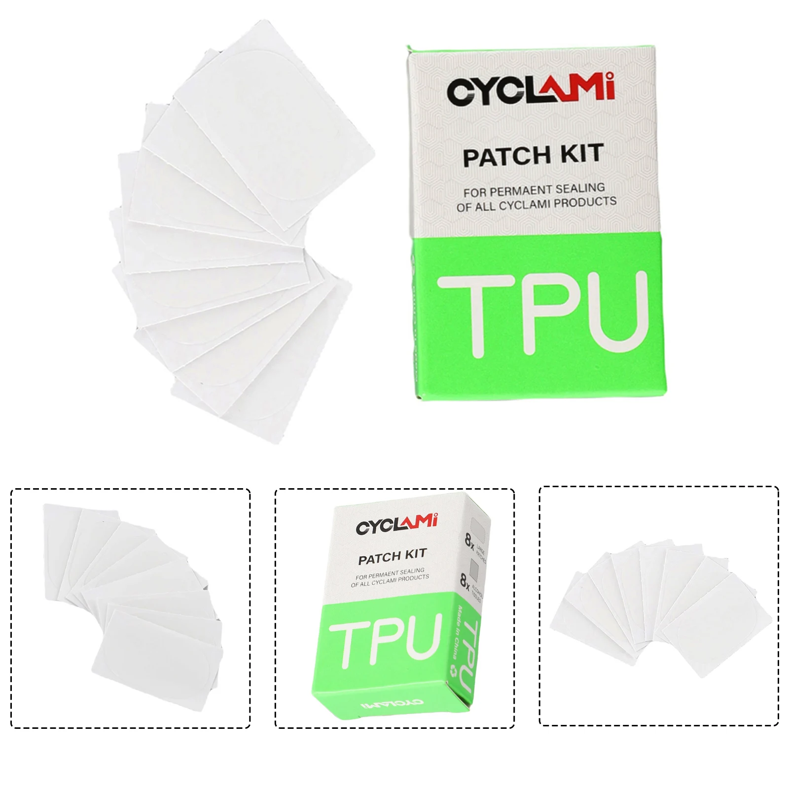 8 Pcs Mountain Bike Puncture Repair Kit Bicycle Repair Patches Glue Tyres Tires Inner Tubes Tool TPU Transparent Road Bike Parts